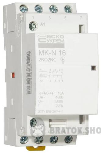 Контактор модульный 4P 16A 2NO+2NC АСКО-Укрем MK-N A0040030028 в Киеве