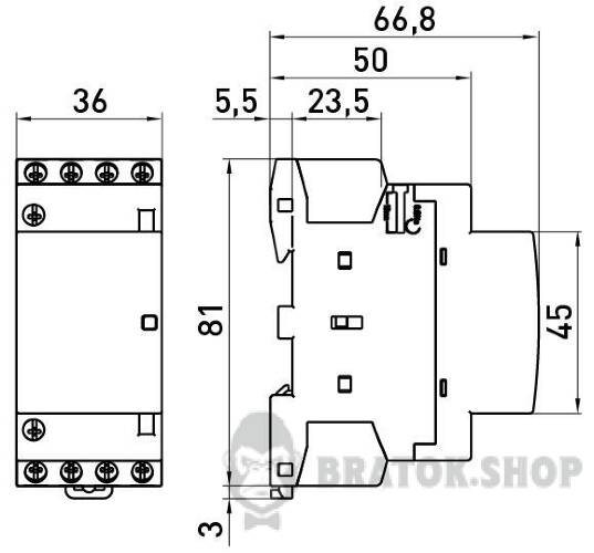 Модульний контактор e.mc.pro.2.40.2NO, 2р, 40А, 2NO, 220В в Сумах