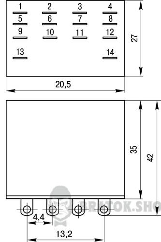 Реле проміжне e.control.p342 3А, 4 групи контактів, котушка 12В АC i.my4.12ac у Києві