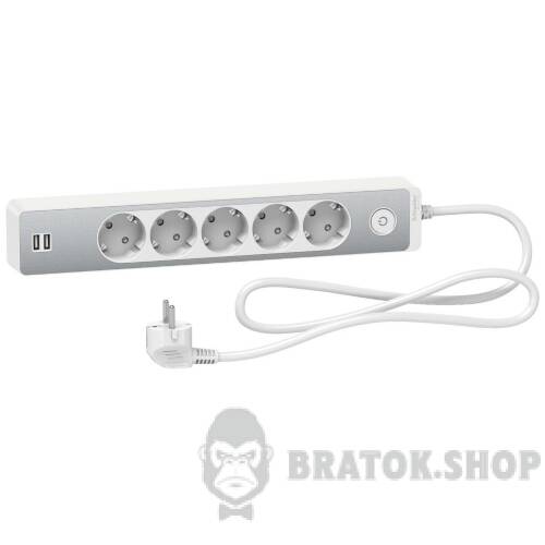 Подовж 5 роз. з заз+2*USB алюм/біл 1.5 м ST945U1WA в Киеве