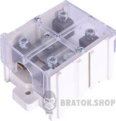Клемна колодка прохідна e.tc.main.brass.95k, 1х95 мм.кв./4х16 мм.кв..,латунний контакт, з кришкою