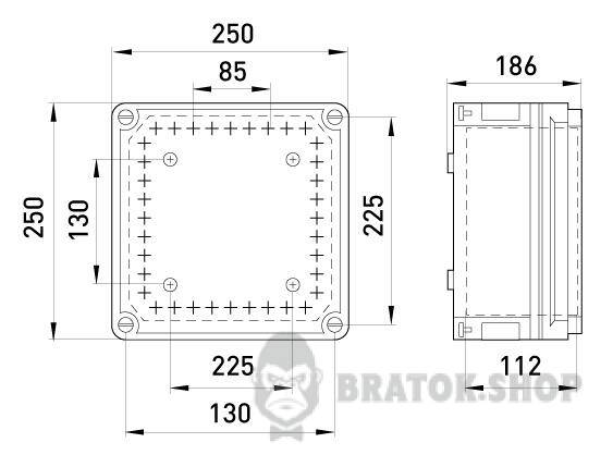 Коробка распределительная пластиковая Z3 W 1-3-3-4 IP55 (250*250*186) 9303-000 в Киеве