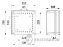 Коробка распределительная пластиковая Z3 W 1-3-3-4 IP55 (250*250*186) 9303-000 в Киеве