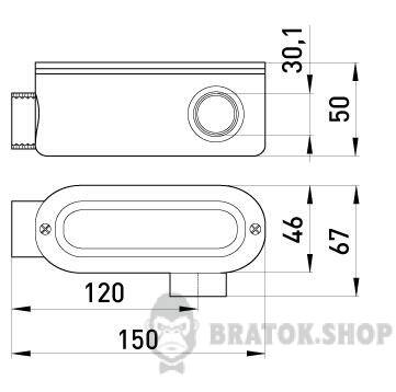 Соединитель ревизионный Г-образный e.industrial.pipe.db.revise.elbow.1&quot; для труб 1&quot; i0540003 в Киеве