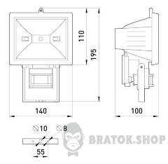 Світильник e.halogen.move.150.white 150Вт, білий прожектор з датчиком руху