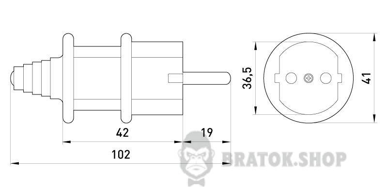 Силова вилка переносна e.plug.pro.2.16, 2п., 230В, 16А (012) p011010 у Києві