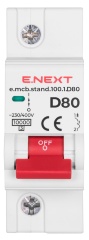 Модульний автоматичний вимикач e.mcb.stand.100.1.D80, 1р, 80А, D, 10кА