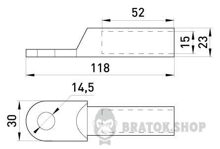 Алюмінієвий кабельний наконечник e.end.stand.a.120
