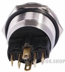 TYJ 22-271 Кнопка металева пласка з підсвічуванням, 1NO+1NC, червона 220V.