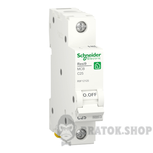 Автоматичний вимикач 1P 25A C 6кА Schneider Electric Resi9 (R9F12125)