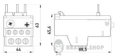 Теплове реле e.industrial.ukh.22.9, номін. струм 22А, діап. регул. 6-9 А