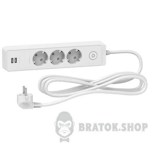 Подовжувач 3 роз. з заз.+2*USB білий 3 м ST943U3W в Киеве