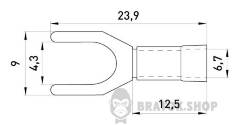 Ізольований наконечник вилковий e.terminal.stand.sv.5.4.grey 4-6 кв.мм, сірий, 100шт