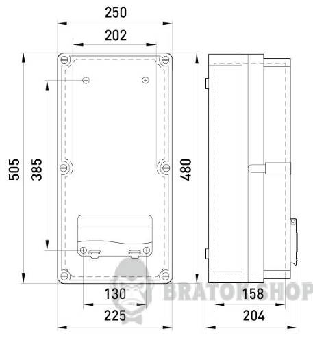 Коробка распределительная пластиковая ZP50 IP55 (505*250*204) c окошком под 8-модулей 9703-000 в Киеве