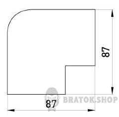 Зовнішній кут e.trunking.blend.out.stand.60.60 для короба 60х60мм