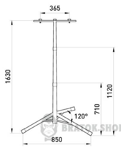 Стійка металева для прожекторів e.halogen.base.2.150.500, (на 2 прожектори по 150 Вт або 500Вт), червона