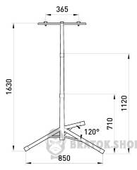 Стійка металева для прожекторів e.halogen.base.2.150.500, (на 2 прожектори по 150 Вт або 500Вт), червона