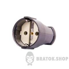 Розетка переносная e.socket.003.16.black, с ж/к, 16А черная