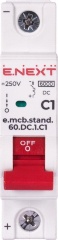 Модульний автоматичний вимикач e.mcb.stand.60.DC.1.C1, 1р, 1А, C, 6кА, DC