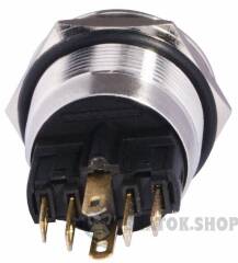 TYJ 22-271 Кнопка металева пласка з підсвічуванням, 1NO+1NC, жовта 24V.