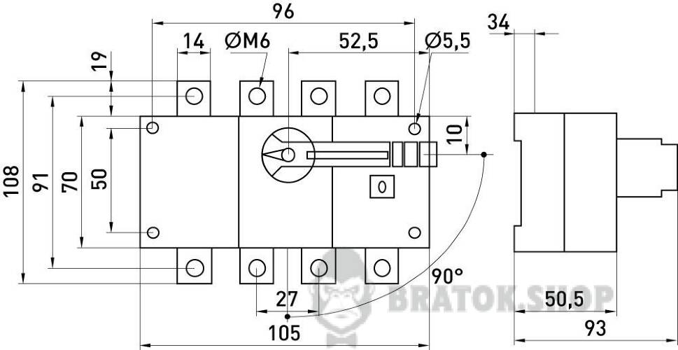 Выключатель нагрузки e.industrial.lbs.1-0.3.100, 3P, 100А i089001 в Киеве