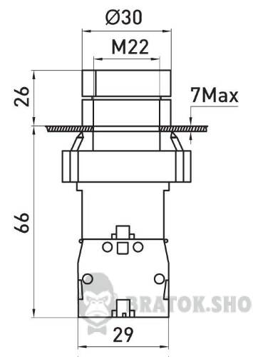 Перемикач з підсвіткою e.mb.bk2465 на 2 фіксованих положення червоний