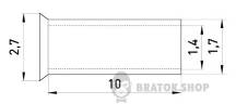 Неізольований наконечник e.terminal.stand.en.1.10 1,0 кв.мм, L=10 мм, 100шт s4038003 у Києві