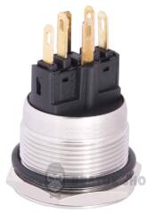 TYJ 22-271 Кнопка металева пласка з підсвічуванням, 1NO+1NC, зелена 24V.