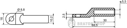 Наконечник под болт кольцевой без изоляции 10 мм АСКО-Укрем DL-10 A0060090001 в Сумах