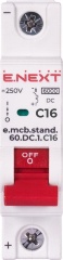 Модульний автоматичний вимикач e.mcb.stand.60.DC.1.C16, 1р, 16А, C, 6кА, DC
