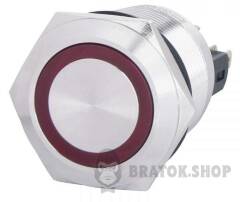 TYJ 22-271 Кнопка металева пласка з підсвічуванням, 1NO+1NC, червона 24V.