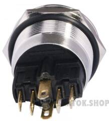 TYJ 22-271 Кнопка металева пласка з підсвічуванням, 1NO+1NC, червона 24V.