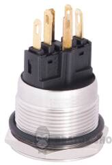 TYJ 22-271 Кнопка металева пласка з підсвічуванням, 1NO+1NC, червона 24V.