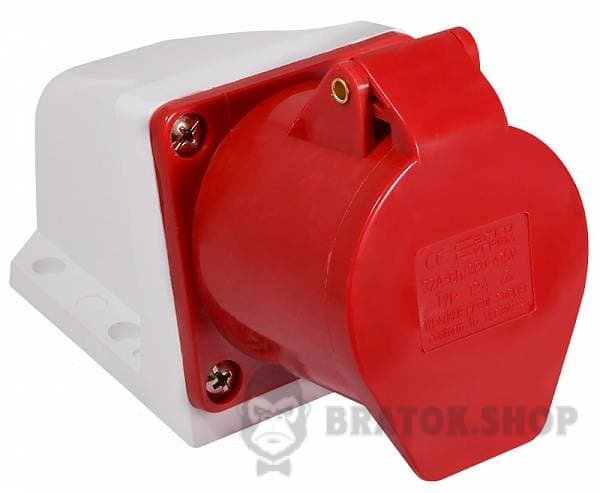 Розетка-гнездо силовая стационарная ГC 32A/4 400V 3P+PE (124) АСКО-Укрем A0080040005 красный
