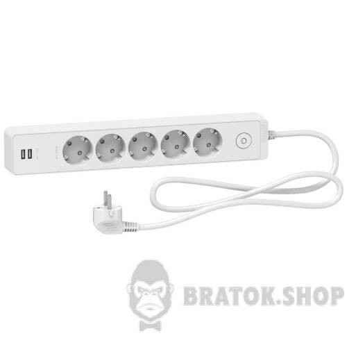 Подовжувач 5 роз. з заз.+2*USB біл 1.5 м ST945U1W у Києві