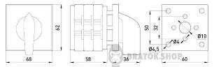 Пакетный переключатель LK40/3.325-ZP/45 щитовой, с передней панелью, L-0-P, 40А 8651-200 в Киеве