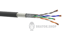 Кабель Одескабель КГППУОшпу-ВП (100МГц) 4*2*AWG26/19 (S/UTP-cat.5E-SL patch PUR), поліуретан, екран мідна луджена обплетення, для зовн. робіт