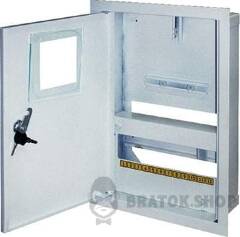 Корпус e.mbox.stand.w.f1.12.z металлический, под 1-ф счетчик, встраиваемый 12 мод. с замком