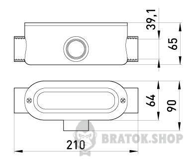 Соединитель ревизионный Т-образный e.industrial.pipe.db.revise.t.1-1/4&quot; для труб 1-1/4&quot; i0560004 в Киеве