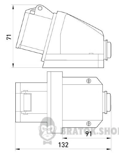 Силова розетка стаціонарна e.socket.pro.4.16, 4п., 380В, 16А (114) p012004 у Києві