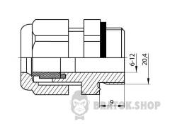 Кабельний ввід латунний e.met.pg.stand.13.5