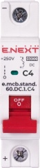 Модульний автоматичний вимикач e.mcb.stand.60.DC.1.C4, 1р, 4А, C, 6кА, DC