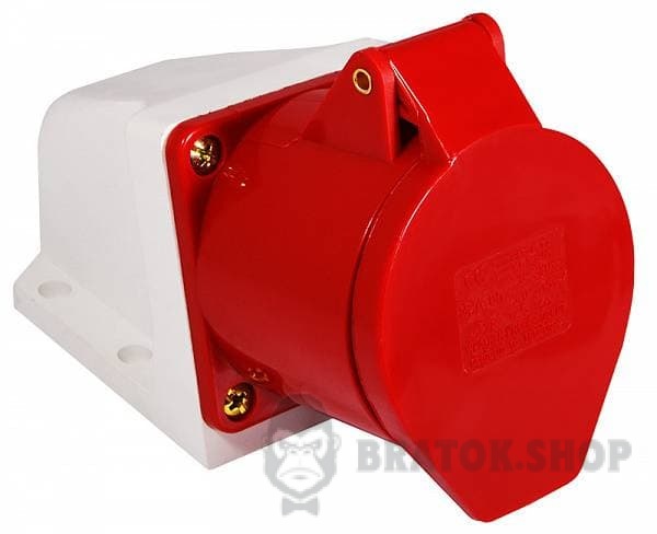 Розетка-гнездо силовая стационарная ГC 32A/5 400V 3P+N+PE (125) АСКО-Укрем A0080040006 красный