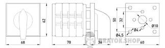 Пакетный переключатель LK40/4.324-ZP/45 щитовой, с передней панелью, 0-звезда-треугольник, 40А 8641-200 в Киеве