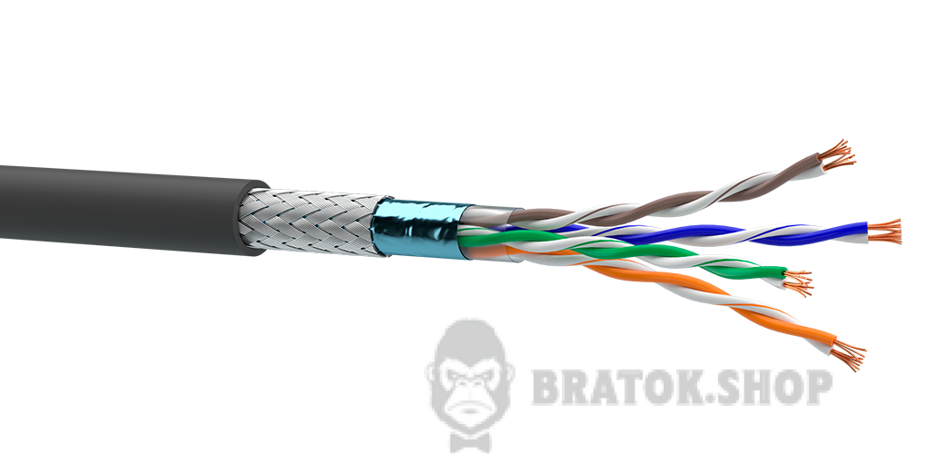 Кабель Одескабель КГППУЕО-ВП (100МГц) 4*2*AWG25/7 (SF/UTP-cat.5E-SL patch PUR), CU, поліуретан, подвійний екран, для зовн. робіт 7932274