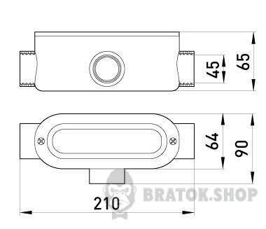 Соединитель ревизионный Т-образный e.industrial.pipe.db.revise.t.1-1/2&quot; для труб 1-1/2&quot; i0560005 в Киеве