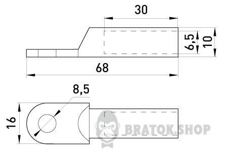 Мідний кабельний наконечник e.end.stand.dt.16