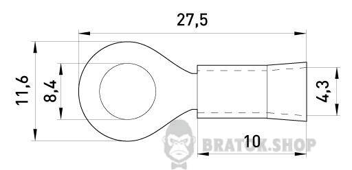 Ізольований наконечник e.terminal.stand.rv1.1,25.8.grey 0.5-1.5 кв.мм, сірий, 100шт s1036020 у Києві
