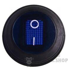 KCD1-8-101NW BL/B 220V Перемикач 1 клав.круглий вологозах. синій з підсвічуванням