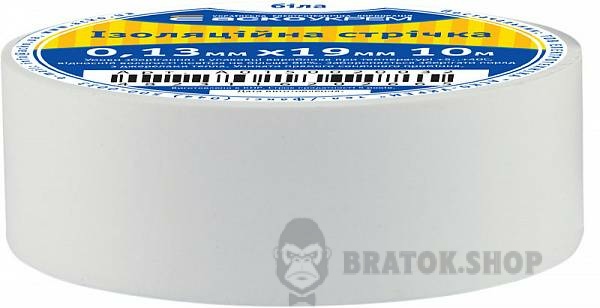 Ізолента ПВХ 10м біла 0.13/19мм АСКО-УКРЕМ A0150020032 у Сумах